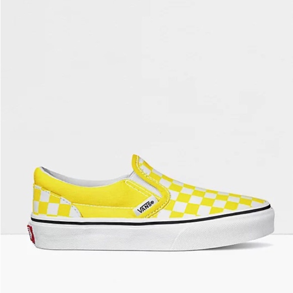 Vans Slip-On Yellow & White Cherboard Skate Shoes